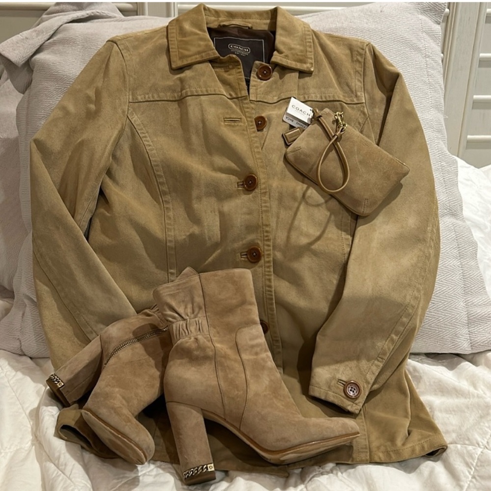 Coach Tan Women's Suede Jacket, Coat Only